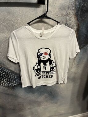 TRUMP “YOU MISSED B$tCHES” CROPPED T SHIRT SIZE SMALL 🇺🇸